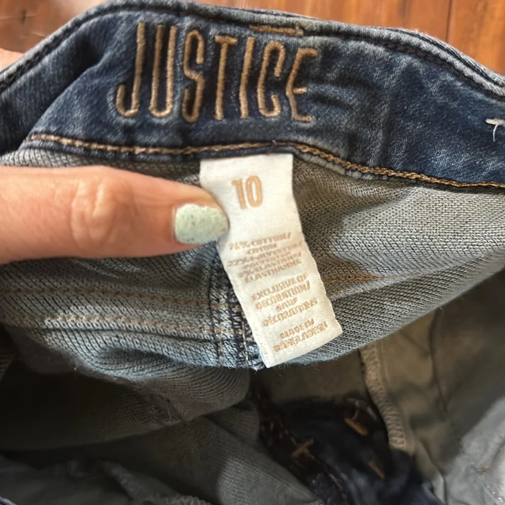 Justice Size 10 Denim Jean capri‎ shorts